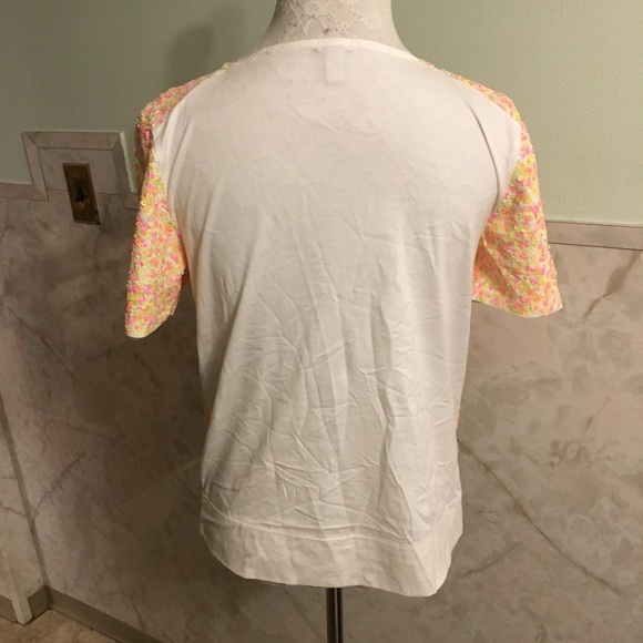 J. Crew Neon Sequin Tee XS - Picture 4 of 5